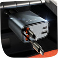 84W Fast Charging Retractable Car Charger – USB-C & iPhone Compatible